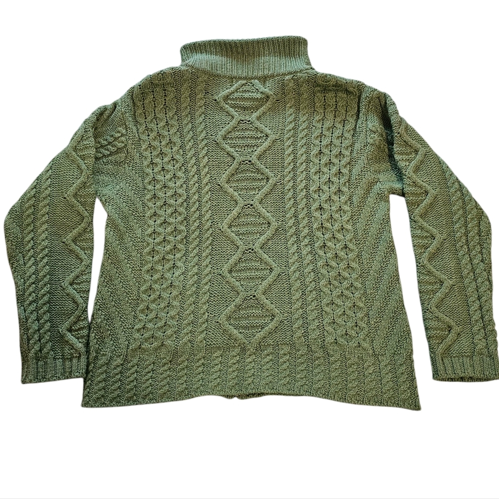 Aran Crafts Ireland 100% Merino Wool Full Zip Cardigan L - Picture 7 of 7